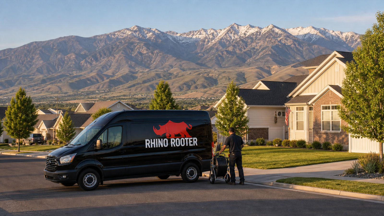 Rhino Rooter crew working a sewer repair in Brigham City, UT