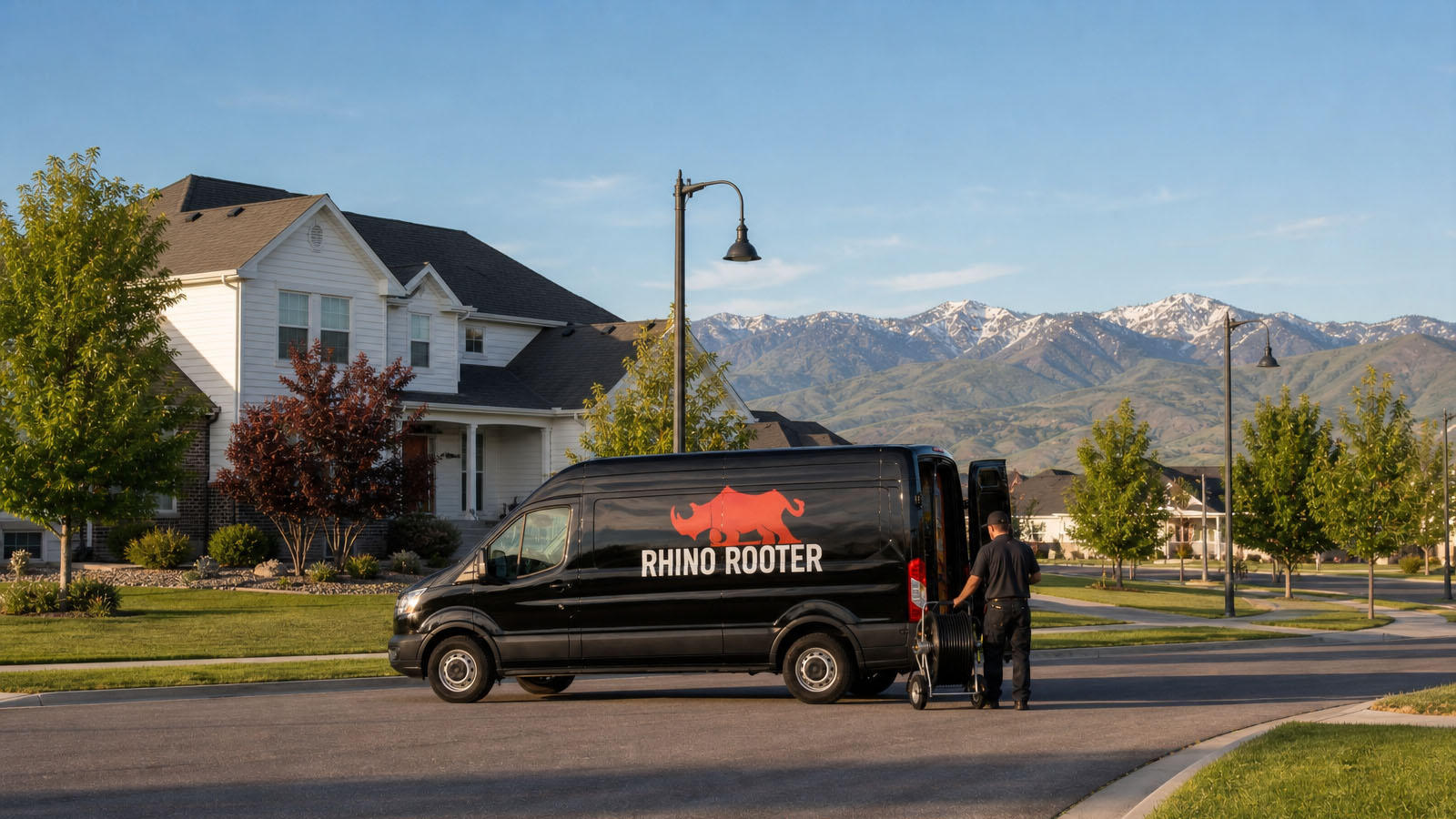 Rhino Rooter crew working a sewer repair in Harrisville, UT