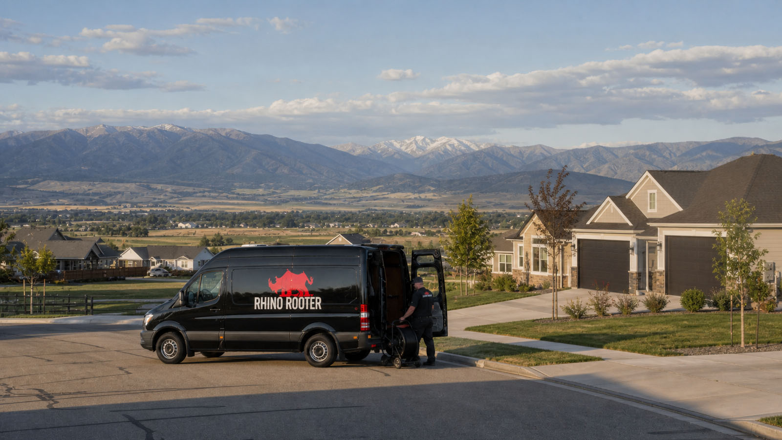 Rhino Rooter crew working a sewer repair in Hooper, UT