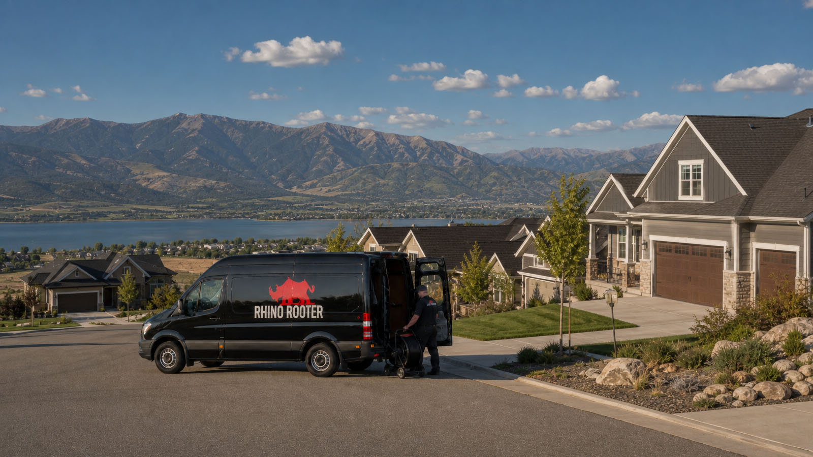 Rhino Rooter crew working a sewer repair in Huntsville, UT