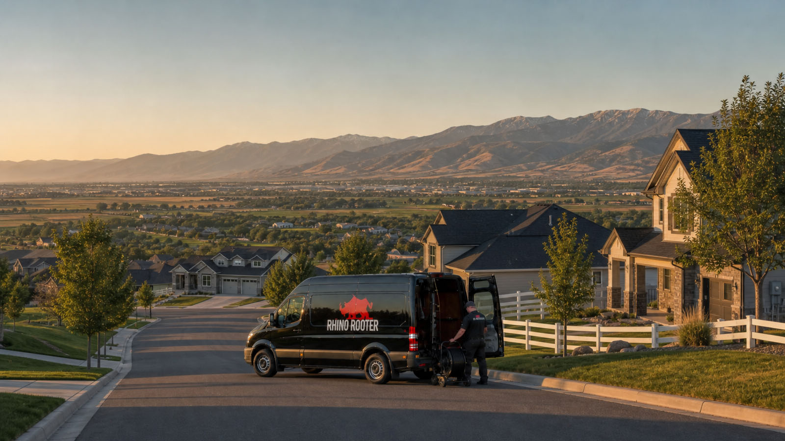 Rhino Rooter crew working a sewer repair in Plain City, UT