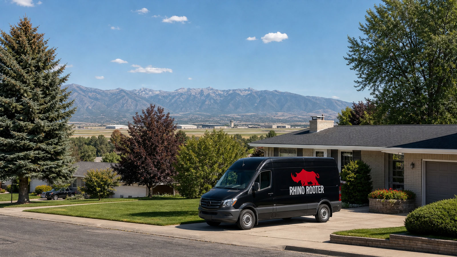 Rhino Rooter crew working a sewer repair in Roy, UT