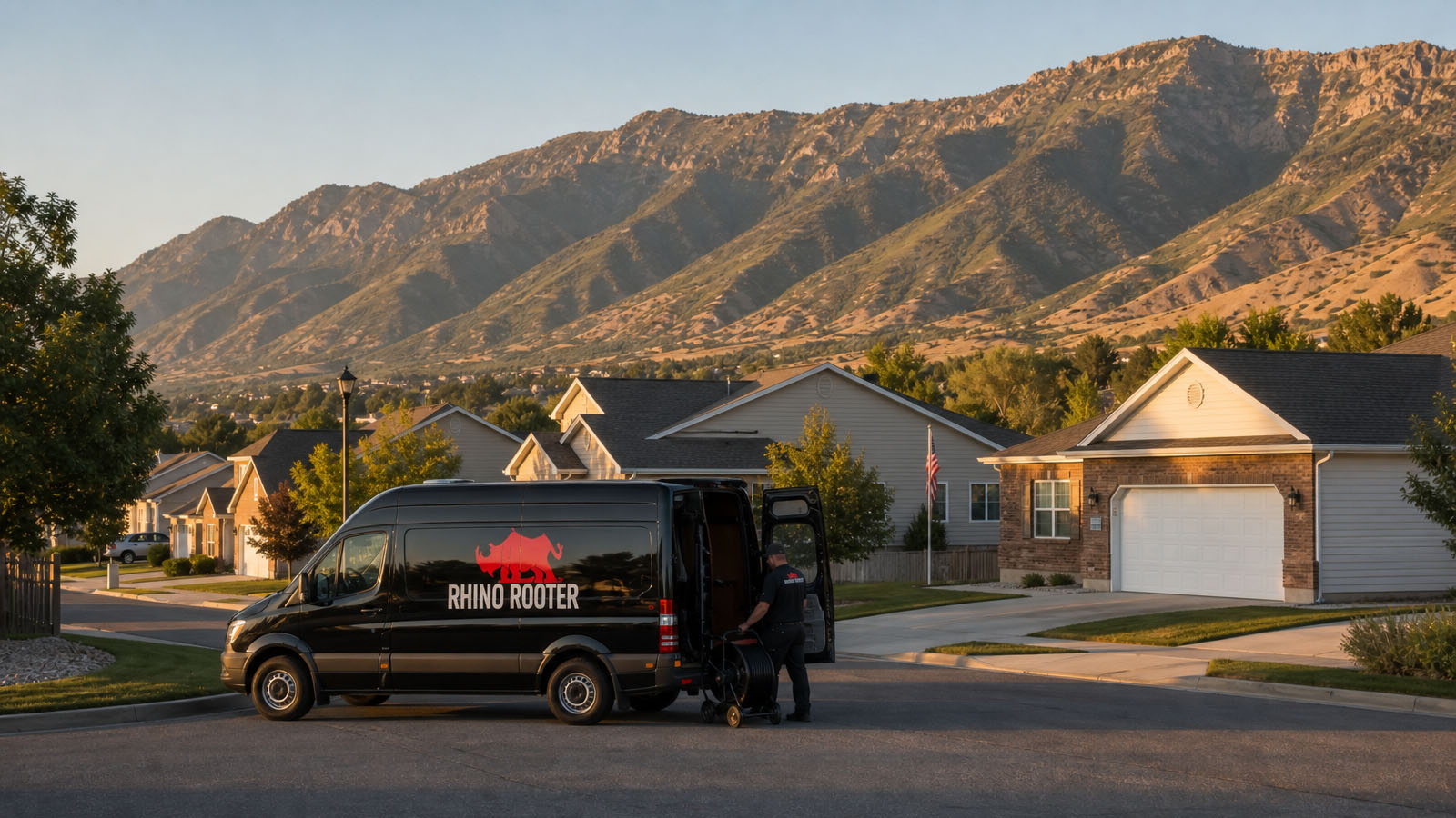 Rhino Rooter crew working a sewer repair in South Ogden, UT