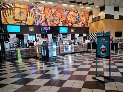 Rhino Rooter alt text: A movie theater snack area is well-organized, just like how Rhino Rooter handles plumbing jobs in The Wasatch Front.