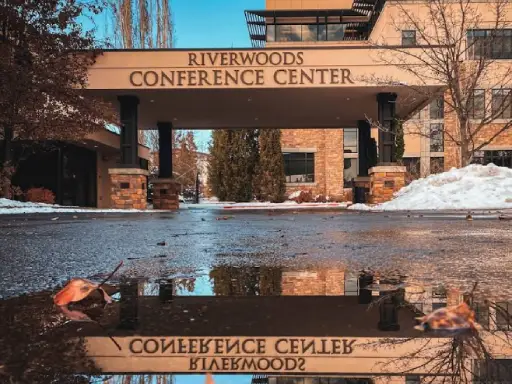 Rhino Rooter sign at Riverwoods Conference Center, showing expert care like our sewer and drain services.