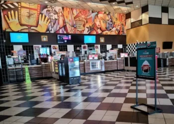 Rhino Rooter alt text: A movie theater snack area is well-organized, just like how Rhino Rooter handles plumbing jobs in The Wasatch Front.
