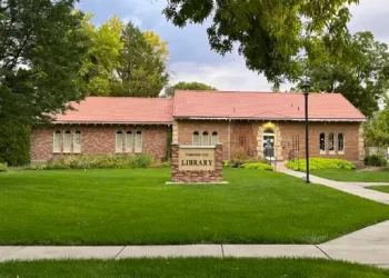 Rhino Rooter welcomes visitors to the Tremonton City Library, a friendly place for learning and reading.